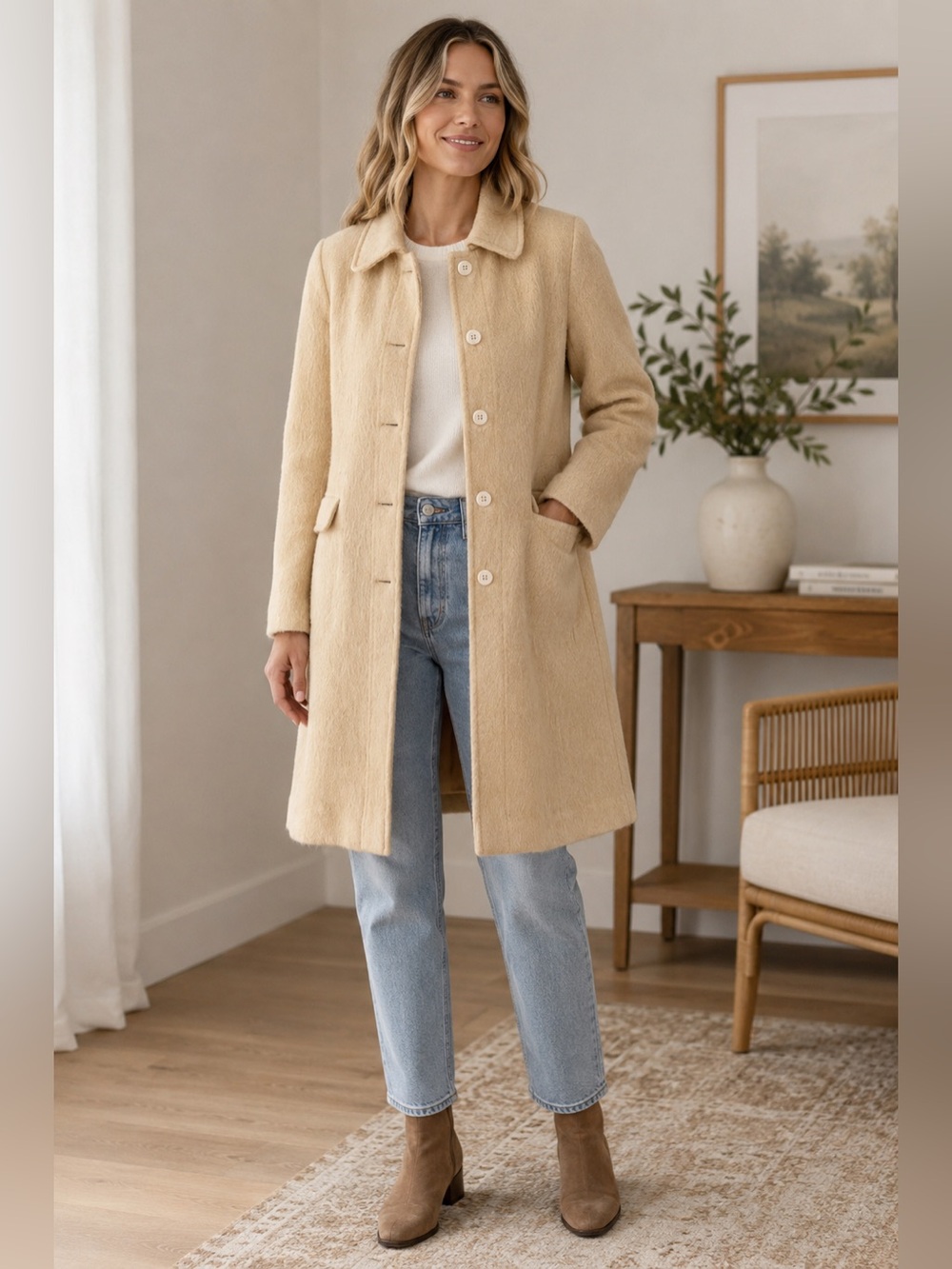 MILLER’S Vintage Mohair & Wool Button Down Long Coat See Measurements